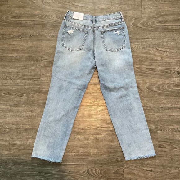 New Jelly Jeans Distressed Raw Hem Blue Denim Jeans High Rise Womens Size 7 NWT - Picture 4 of 7